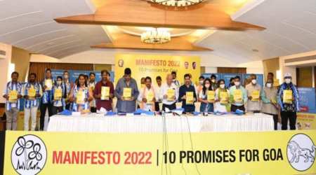 Ahead of the February 14 legislative assembly polls, the TMC-MGP alliance had also announced 33% reservation for Goan women in all jobs including the private sector and 50% reservation for women in all local bodies. (Credit: ANI)