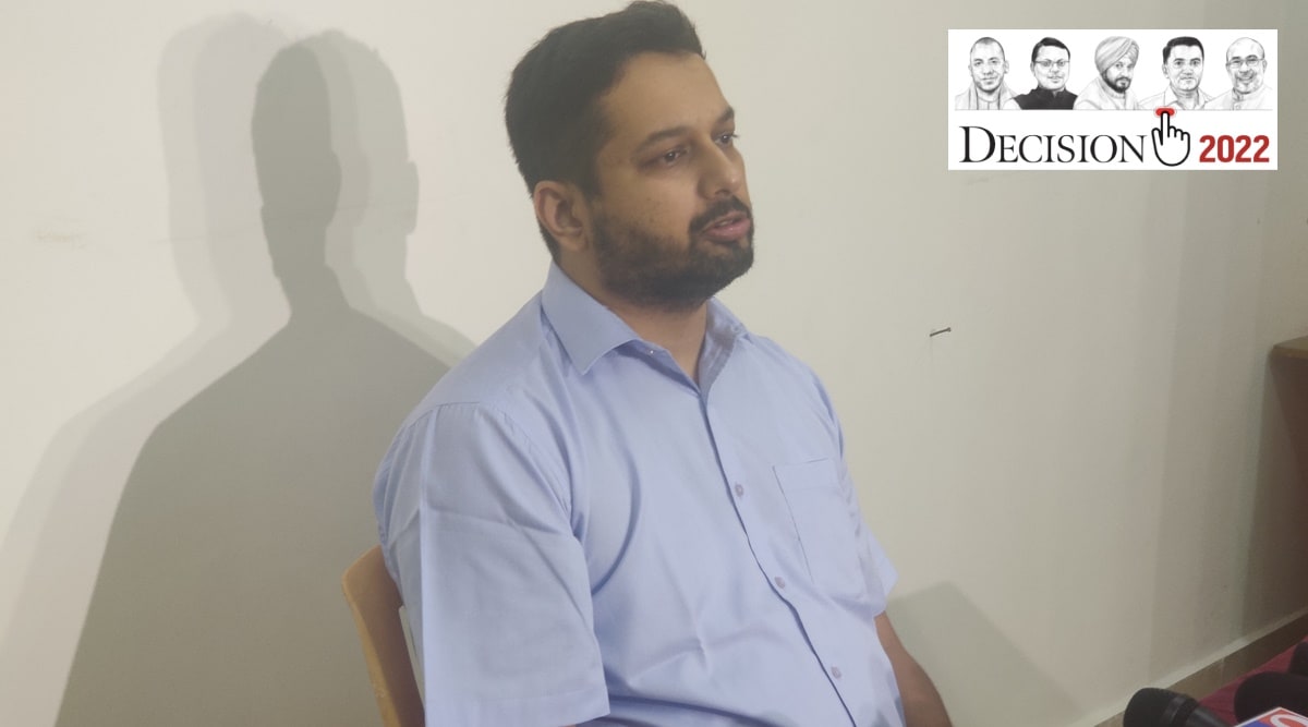 Utpal Parrikar addressing a press conference in Panaji on Friday | Express photo by Mayura Janwalkar