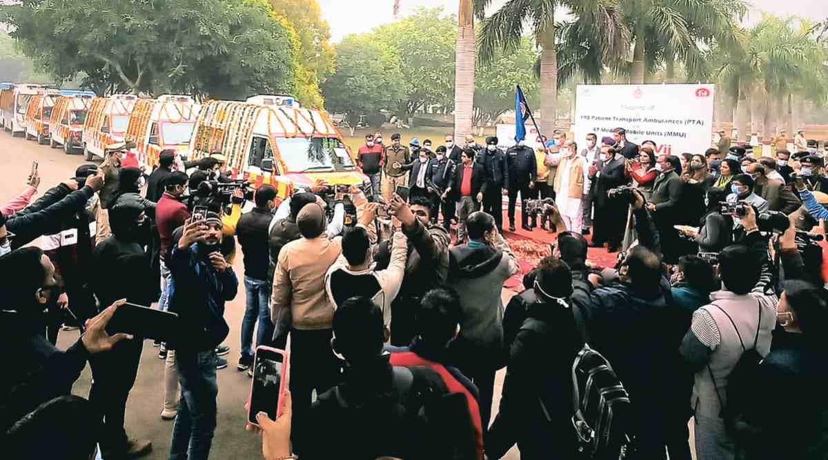 Anil Vij, Anil Vij news, HARYANA Health Minister Anil Vij, patient transport ambulances (PTAs), Mobile Medical Units (MMUs), Covid news, Punjab news, Chandigarh city news, Chandigarh, India news, Indian Express News Service, Express News Service, Express News, Indian Express India News