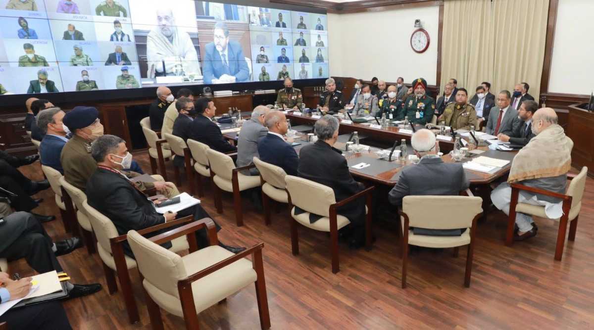 Union Home Minister 
Amit Shah in a security review meeting today, highlighted continued threats of cross border terrorism, terror financing, narco-terrorism, organised crime-terror nexus, illicit use of cyber space, etc.