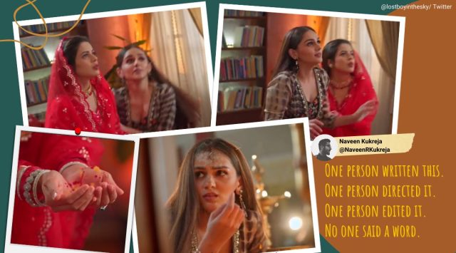 thapki pyar ki season 2, thapki pyar ki sindoor scene, women push each other for sindoor, funny indian tv accidental sindoor scene, indian express
