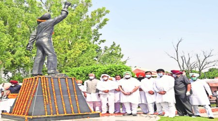 The  memorial of Shaheed Bhagat Singh at Khattar Kalan draws a lot of crowd. Express photo