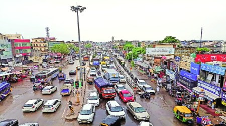 The Indian Express had highlighted the issue of traffic jams in Zirakpur where hundreds of people get stranded in the traffic jams on daily basis. (File)
