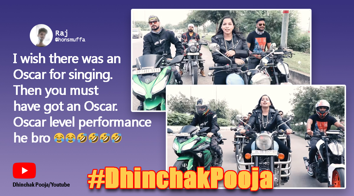 dhinchak pooja, dhinchak pooja im a bikerbiker, dhinchak pooja new song, dhinchak pooja biker memes, viral news, indian express