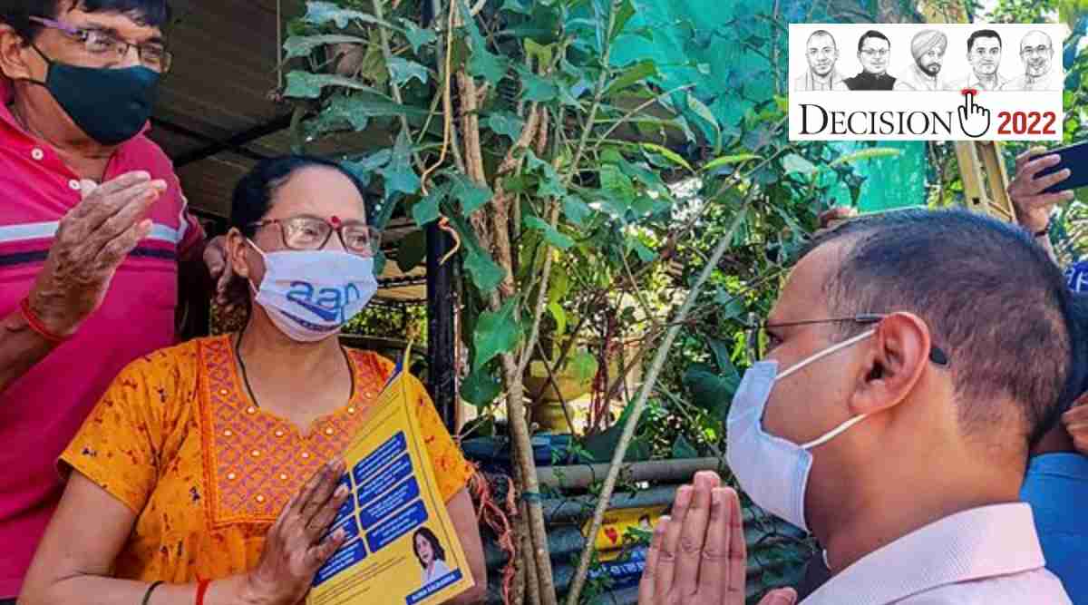 Delhi Chief Minister and AAP supremo Arvind Kejriwal during a door-to-door election campaign for upcoming Goa polls, at Cortalim constituency. (PTI Photo)