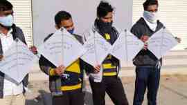 Yuvrajsinh Jadeja, Aaam Aadmi Party, AAP, Unemployed Kite Flying Festival, Ahmedabad, Ahmedabad news, Gujarat news, Unemployment news, Indian Express, India news, current affairs, Indian Express News Service, Express News Service, Express News, Indian Express India News