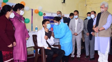 The UT administration has set up over 1,000 vaccination sites across Jammu and Kashmir to inoculate 8.33 lakh children in the age group of 15-18. (Express Photo)
