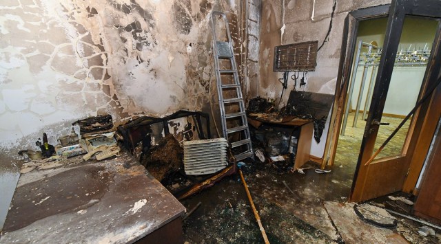 
A view shows a damaged room inside the mayor's office building after it was stormed by demonstrators during protests triggered by fuel price increase in Almaty, Kazakhstan January 5, 2022. (Reuters)
