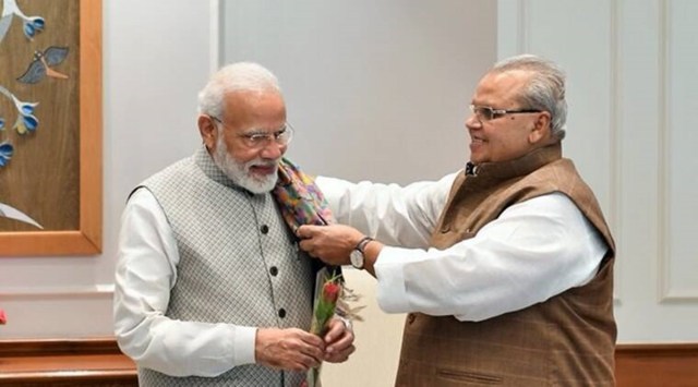 Governor Satya Pal Malik with PM Modi. (File Photo)