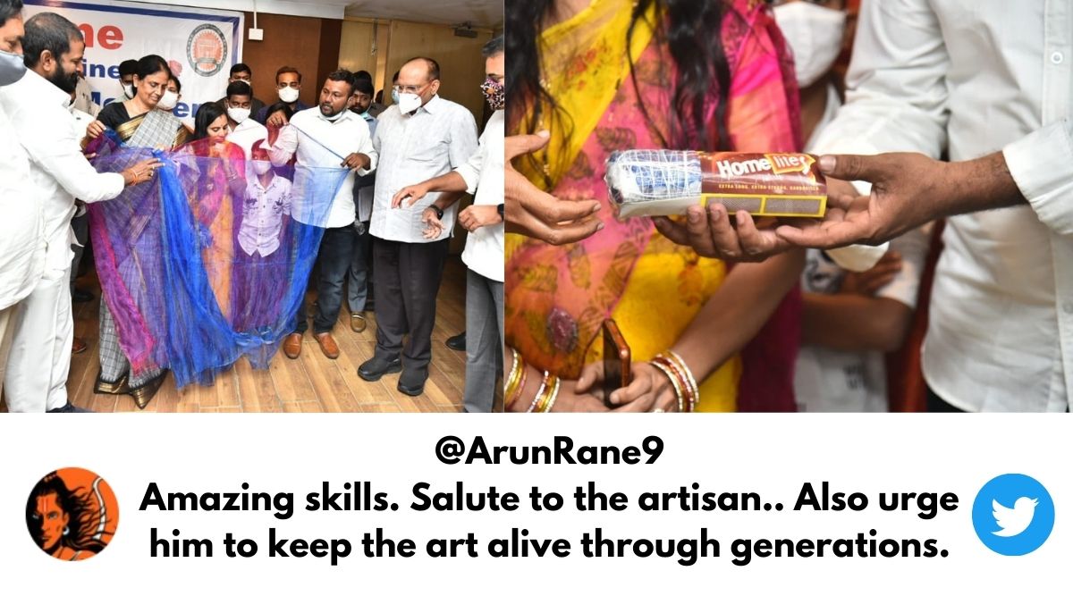 Saree that can fit in a matchbox, matchbox saree, handlooms, 5.5 meter matchbox saree, Telangana, Indian Express