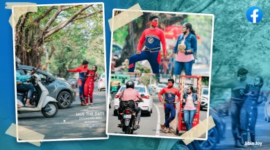 minnal murali, minnal murali pre wedding shoot, minnal murali save the date video, kerala viral save the date photos, indian express