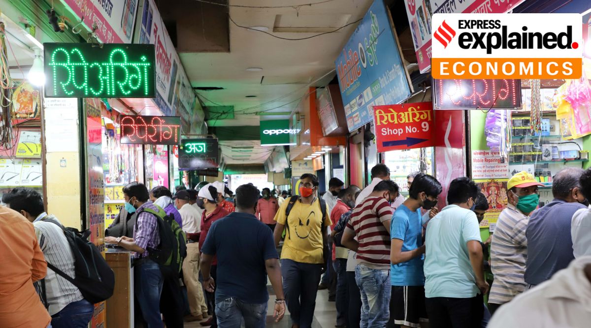 At a mobile phone market in Budhwarpeth in Pune. (Express Photo: Pavan Khengre) 