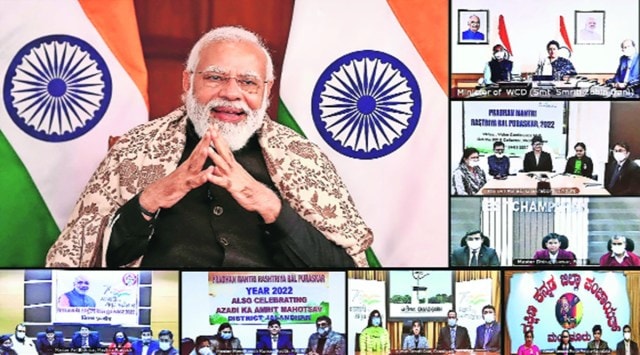 PM interacts with the awardees at a virtual event. (ANI)