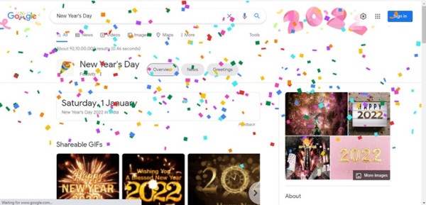 New Year Confettii Google