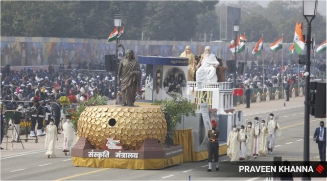 The Tableau of Ministry of Culture at Rajpath, New Delhi.