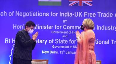 Commerce Minister Piyush Goyal and UK Secretary of State for International Trade Anne-Marie Trevelyan launch negotiations for a Free Trade Agreement on Thursday. (PTI)