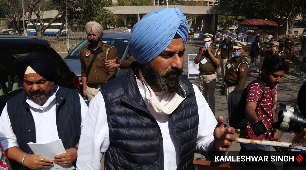 SAD leader Bikram Singh Majithia, Bikram Singh Majithia, violation of covid norms, coronavirus, covid norms, Punjab elections, Punjab assembly elections, Bikram Singh Majithia drug case, indian express