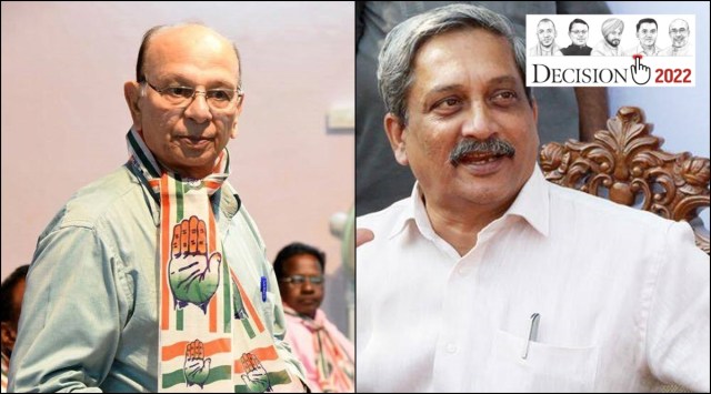 Congress veteran Pratap Singh Rane and late BJP leader Manohar Parrikar (R). (Photo: Facebook/Express Archive)