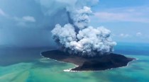Tsunami waves triggered by undersea volcanic eruption hit Tonga, videos go viral