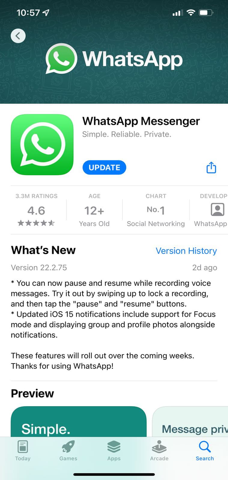 WhatsApp en iOS ahora te permitirá pausar la grabación de mensajes de voz
