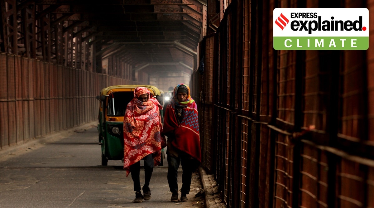 A cold winter morning at Anand Vihar in New Delhi. (Express photo by Amit Mehra)