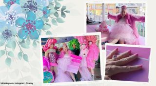 woman marries favourite colour, woman weds pink shade, Kitten Kay Sera, Kitten Kay Sera pink wedding, bizarre weddings, odd news, indian express,