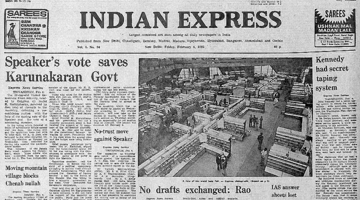 United Democratic Front Ministry, Congress (I), K Karunakaran, Janata Party, India, Kapil Dev, Green Park stadium, John Kennedy, Indian Express, 40 years ago, indian express news