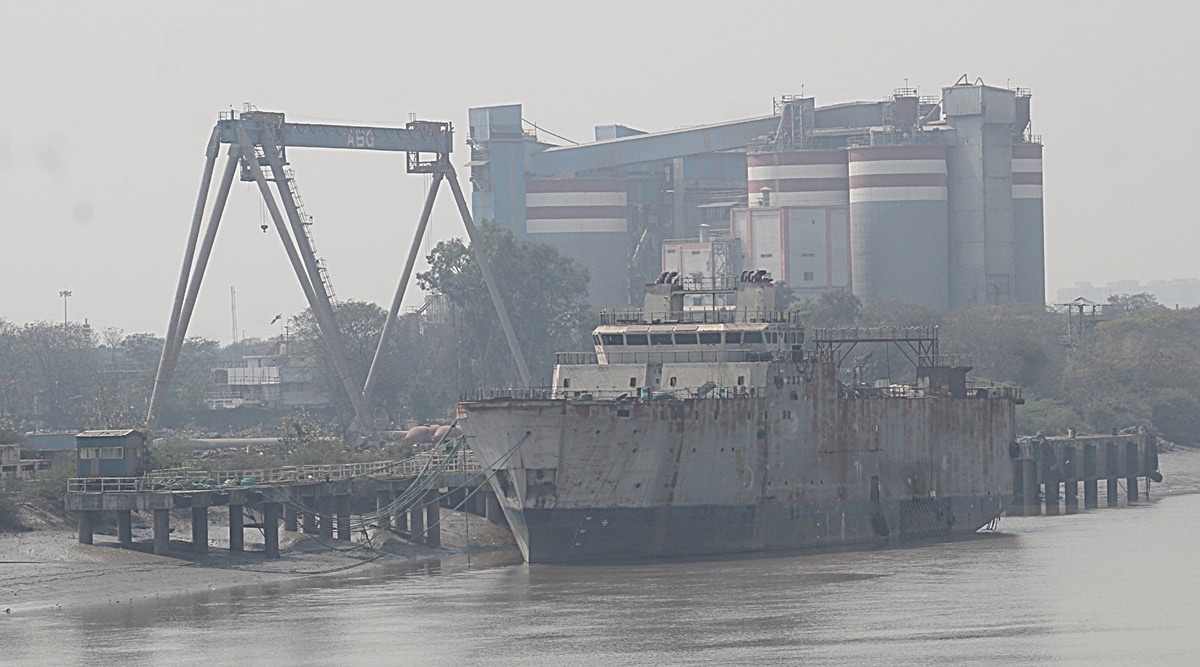ABG shipyard at Ichhapore in Surat city. (Express photo by Hanif Malek) 
