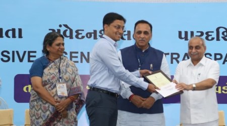 Surat district collector Ayush Oak. (Twitter/@vijayrupanibjp)