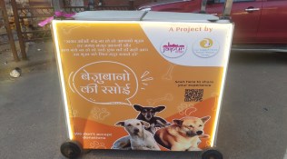 Jaipur’s ‘Bejubano Ki Rasoi’ sells hot cooked food for stray dogs at Rs 5