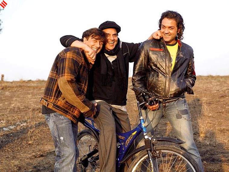 bobby deol with dharmendra and sunny deol
