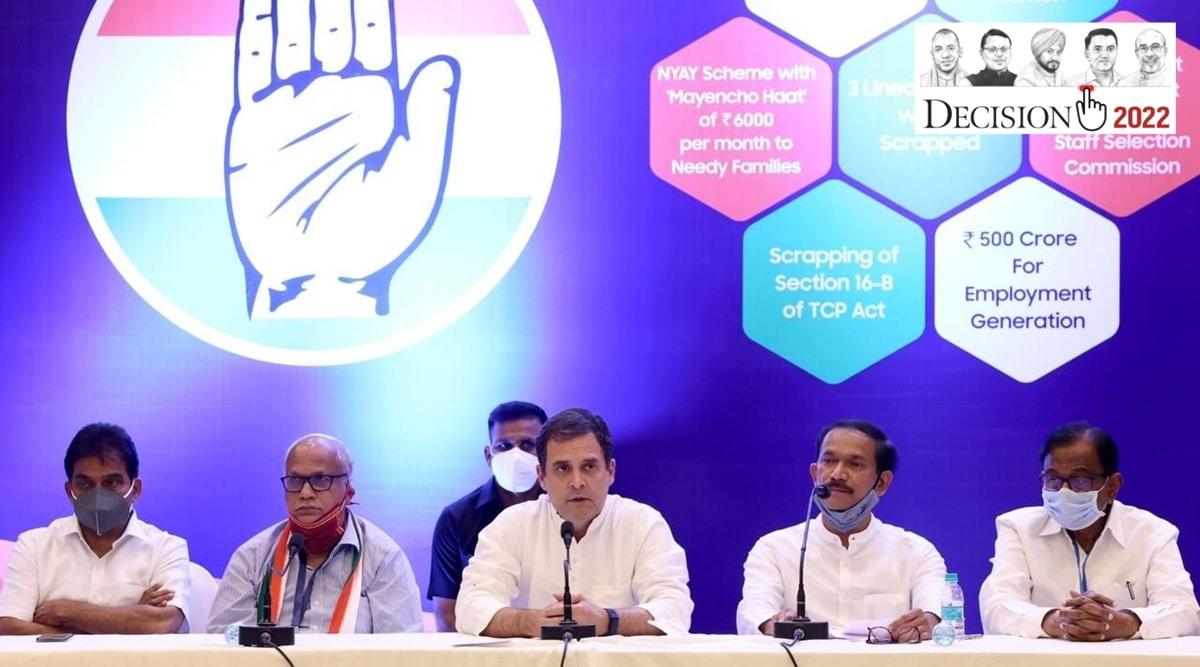 Senior Congress leader Rahul Gandhi addressing the media in Margao, South Goa. (Photo: Twitter/@INCGoa)