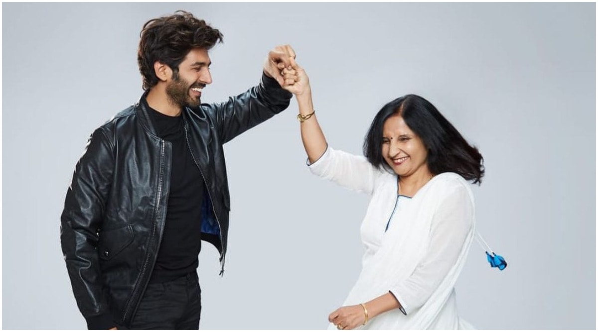 Kartik Aaryan with mother Mala Tiwari