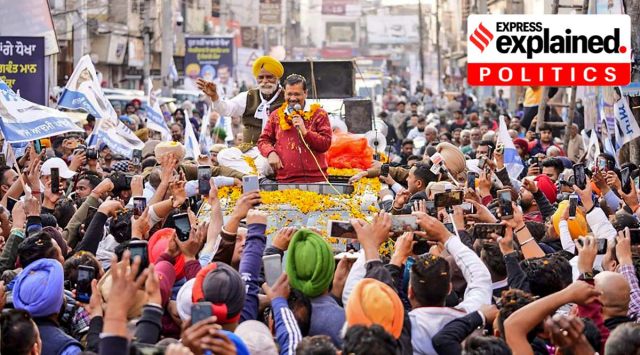 Delhi Chief Minister and AAP convener Arvind Kejriwal addresses the people during a roadshow, ahead of upcoming Punjab Assembly elections, in Phagwara. (PTI)