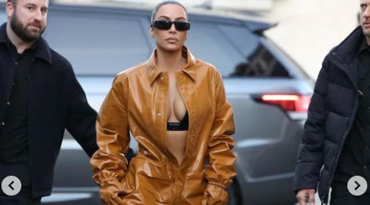 Kim Kardashian poses in brown leather jumpsuit at Milan Fashion Week: 'Prada Bae' | Fashion News - The Indian Express Kim Kardashian poses in brown leather jumpsuit at Milan Fashion Week: 'Prada Bae' | Fashion News - The Indian Express