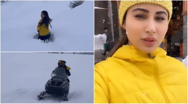 mouni roy in kashmir video