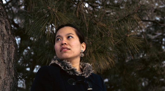 Tho Vu, who spent nearly her entire life savings after being tricked by a crypto scammer posing as a man named Ze Zhao on the dating app Hinge, in Gaithersburg, Md., Feb. 16, 2022. Romance scams — the term for online scams that involve feigning romantic interest to gain a victim’s trust — have increased in the pandemic. (Schaun Champion/The New York Times)