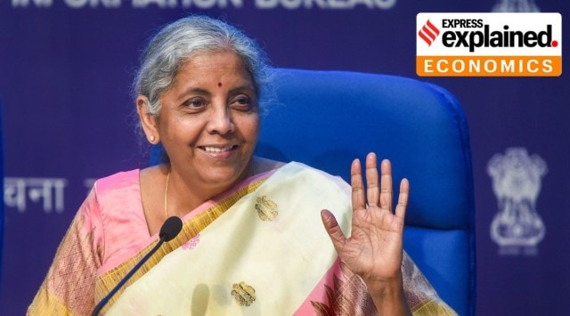 Union Finance Minister Nirmala Sitharaman addresses a post Budget press conference in New Delhi, Tuesday, Feb. 01, 2022. (PTI Photo/ Shahbaz Khan)