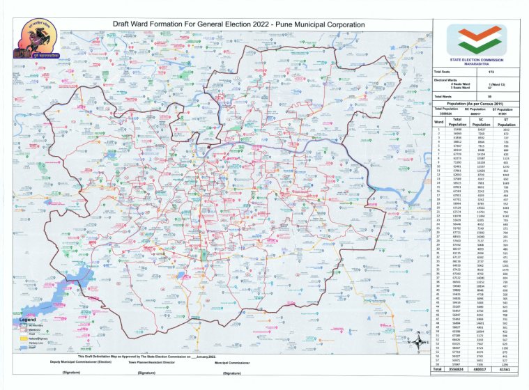 Pune City Map Area Wise Pune: Pmc Publishes Draft Delimitation Map, Yerwada Is City's Largest Ward  | Pune News