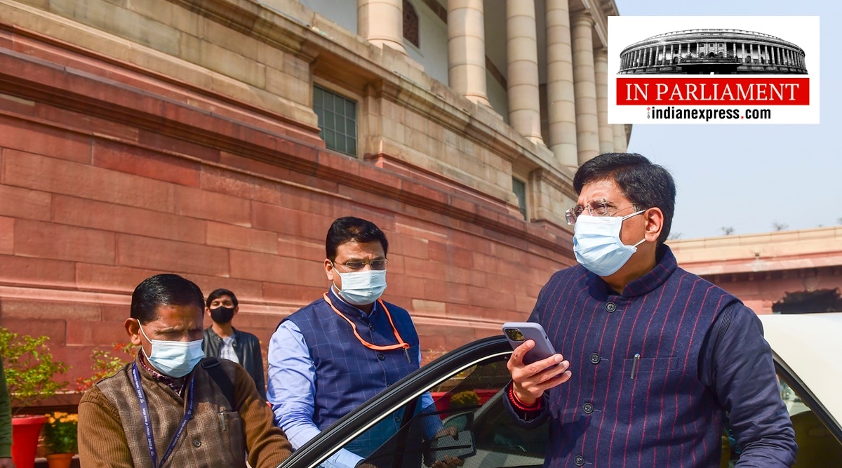Union Minister for Commerce & Industry Piyush Goyal arrives at Parliament for the Budget session in New Delhi. (PTI/File Photo)