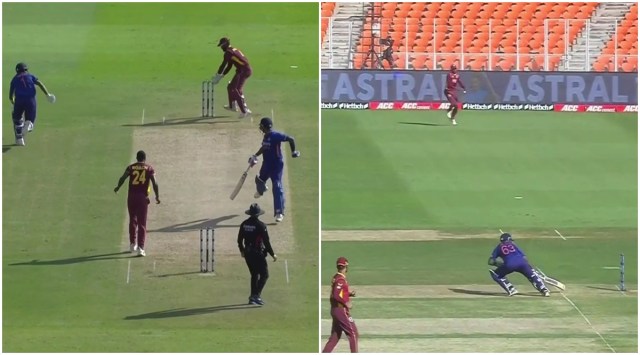 Batting on 48, Rahul pushed the ball in the deep through the covers. The duo ran the first run fine but while coming back for the second, Rahul stuttered in the middle of the pitch for a second which eventually cost him his wicket. (Twitter)