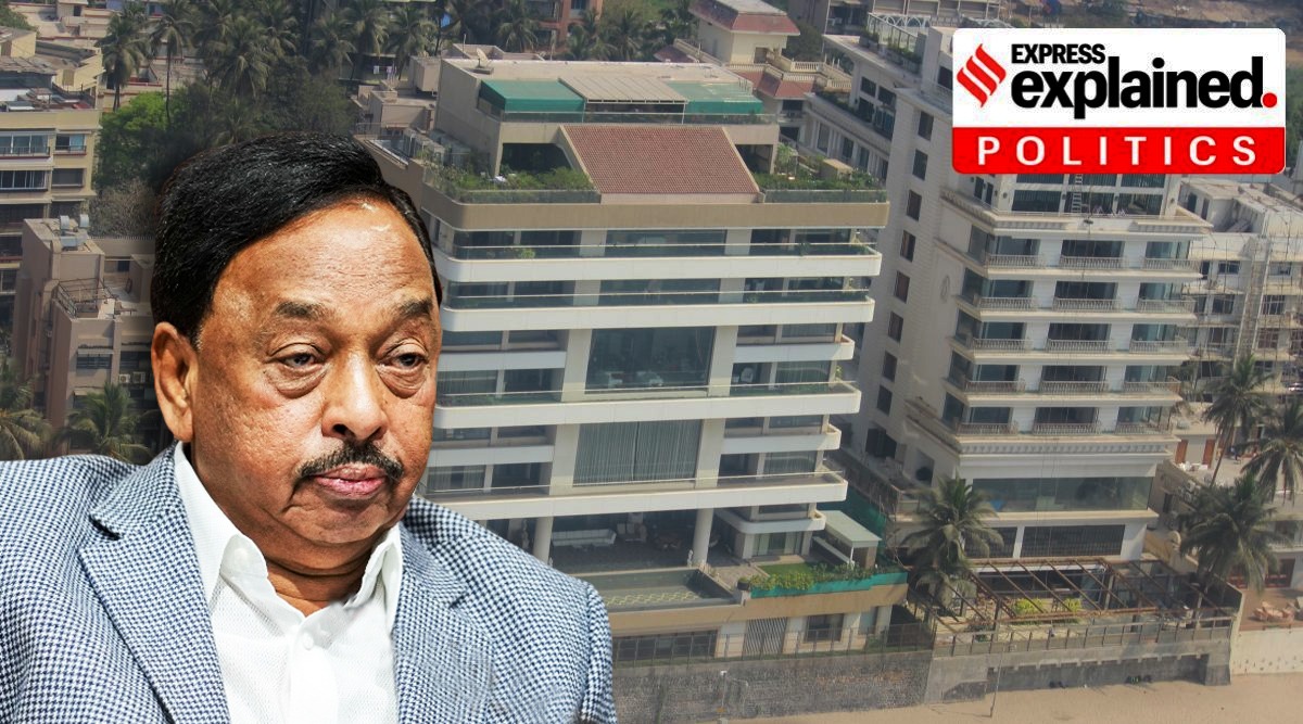 Narayan Rane has an eight-storey bungalow in Mumbai's Juhu. (Photos: Yogesh Naik; PTI)