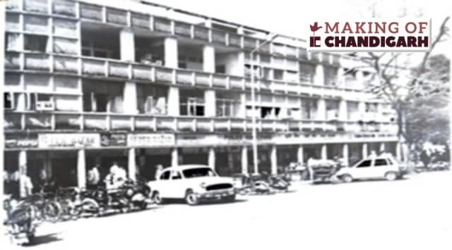 Sector 22: The front façade. Two floors of independent flats were erected over each ground floor shop. Front Verandahs overlook the shoping centre below