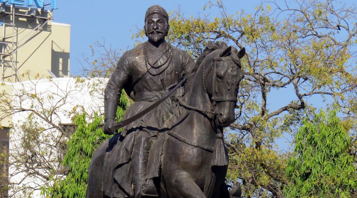 Inscribed on the pedestal of the statue are the names of the “originators of the memorial movement” — Chhatrapati Shahu Maharaj, Alija Bahadur Madho Rao Scindia and “Lt-Col Sir Rajaram Maharaj”.  (Express)