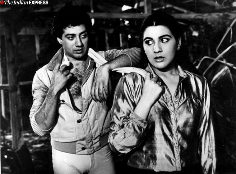 Sunny Deol and Amrita Singh in film BETAAB