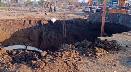 The tunnel that caved in on Saturday night in Katni. (Photo: Twitter/@CollectorKatni)