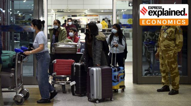 Indian nationals come out from the IGI airport in New Delhi on their arrival by an Air India flight from Ukraine, Wednesday, Feb 23, 2022. (PTI Photo/Kamal Singh) 
