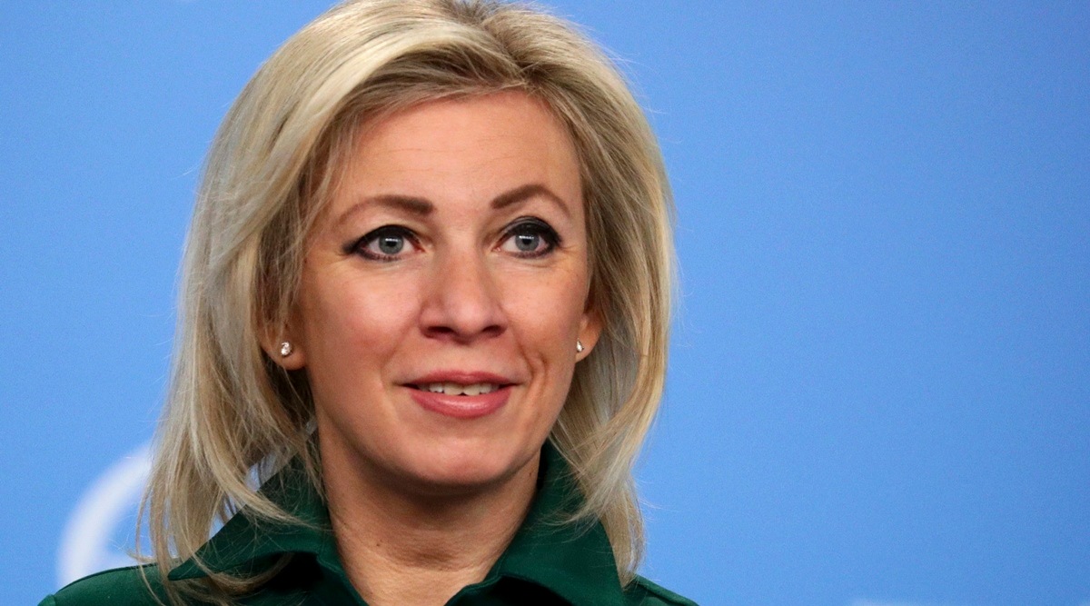 In this photo released by the Russian Foreign Ministry Press Service, Russian Foreign Ministry spokeswoman Maria Zakharova speaks during the briefing about foreign policy in Moscow, Russia (File photo via AP)
