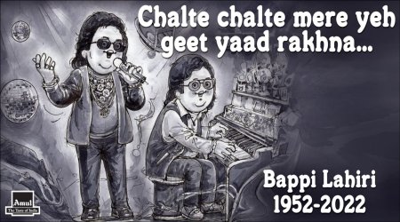 bappi lahiri, bappi lahiri death, amul, bappi lahiri amul, chalte chalte bappi lahiri, viral news, latest amul topical, indian express
