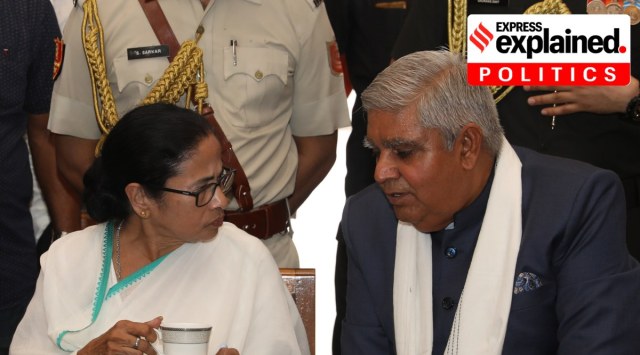 West Bengal Chief Minister Mamata Banerjee with Governor Jagdeep Dhankhar. (Express Photo: Partha Paul, File)